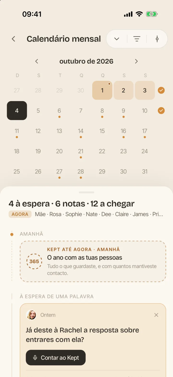Um toque, não uma lista de tarefas